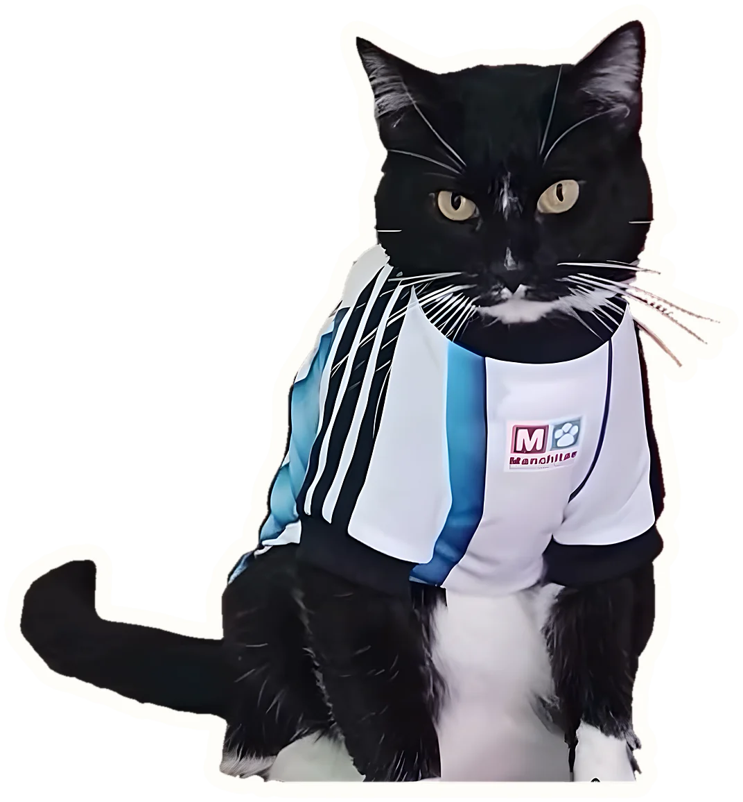 Gato cliente con camiseta argentina